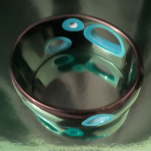 Vintage Black & Green Holes Plastic Bangle Bracelet - Picture 2 of 8